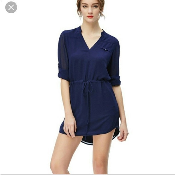 Naked Zebra roll up sleeve shirt dress size: S - Picture 1 of 6